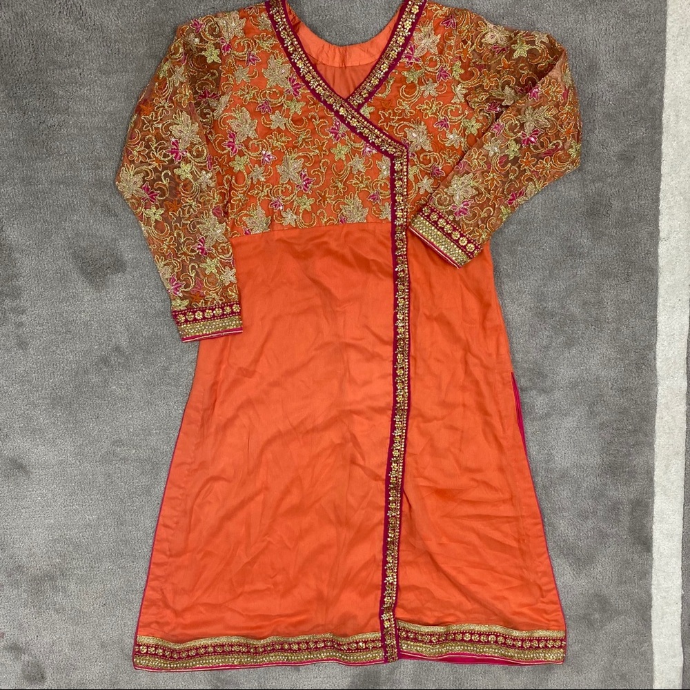 Pakistani/Indian orange wedding outfit